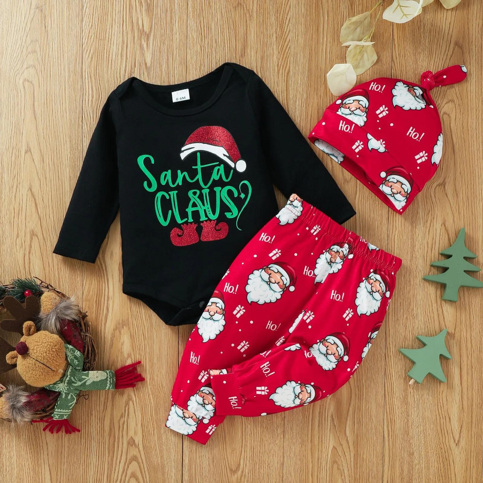 Outfits for Toddler Girls Newborn Infant Baby Boys Girls Clothes Set Christmas Santa Letter Romper Tops Big Girl Out